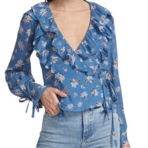 Free People New with Tags Amanda Floral Print Wrap Top